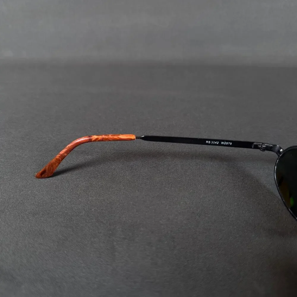 Ray-Ban RB 3042 W2979 Black Metal Italy Vintage Sunglasses w case